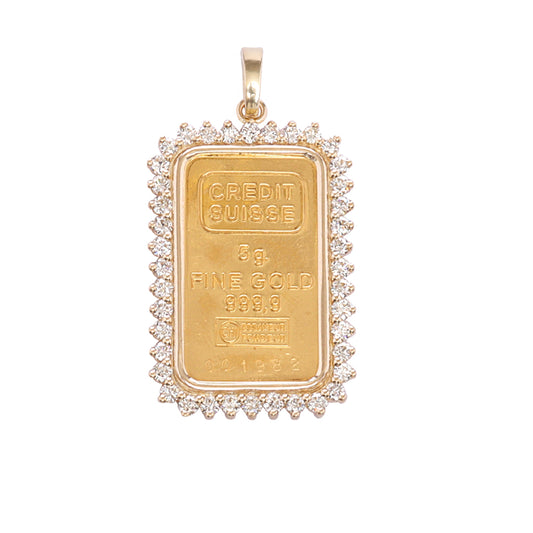 5 gram gold bar diamond frame
