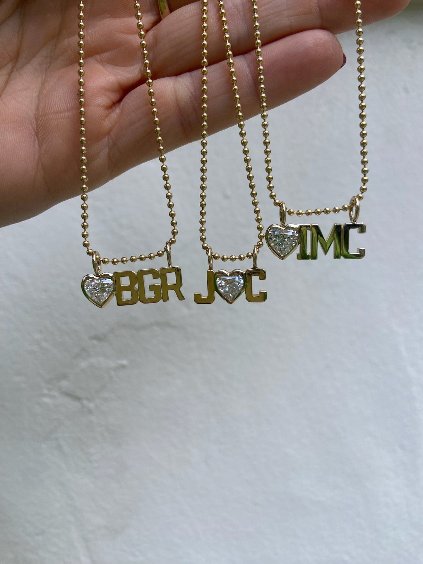 the three letter sweetheart pendant