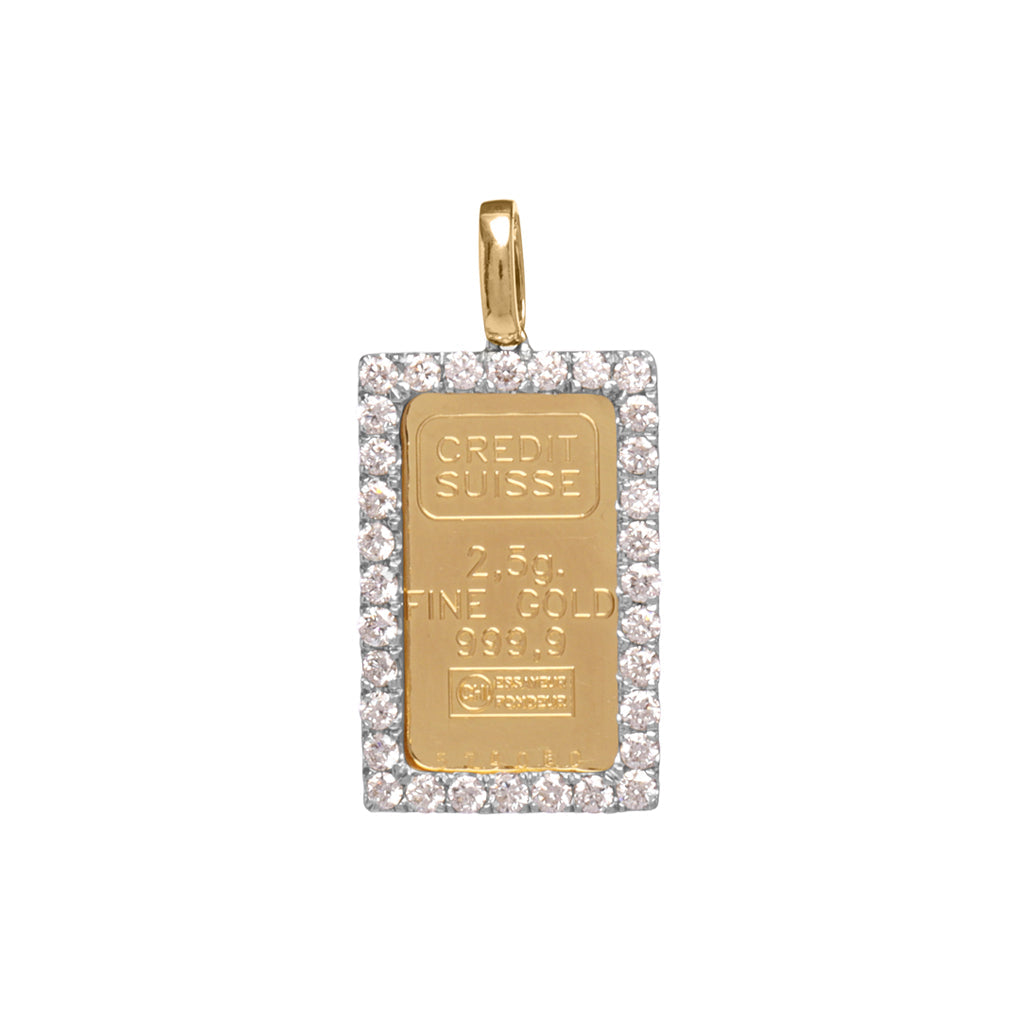 2.5g custom gold bar pendant 