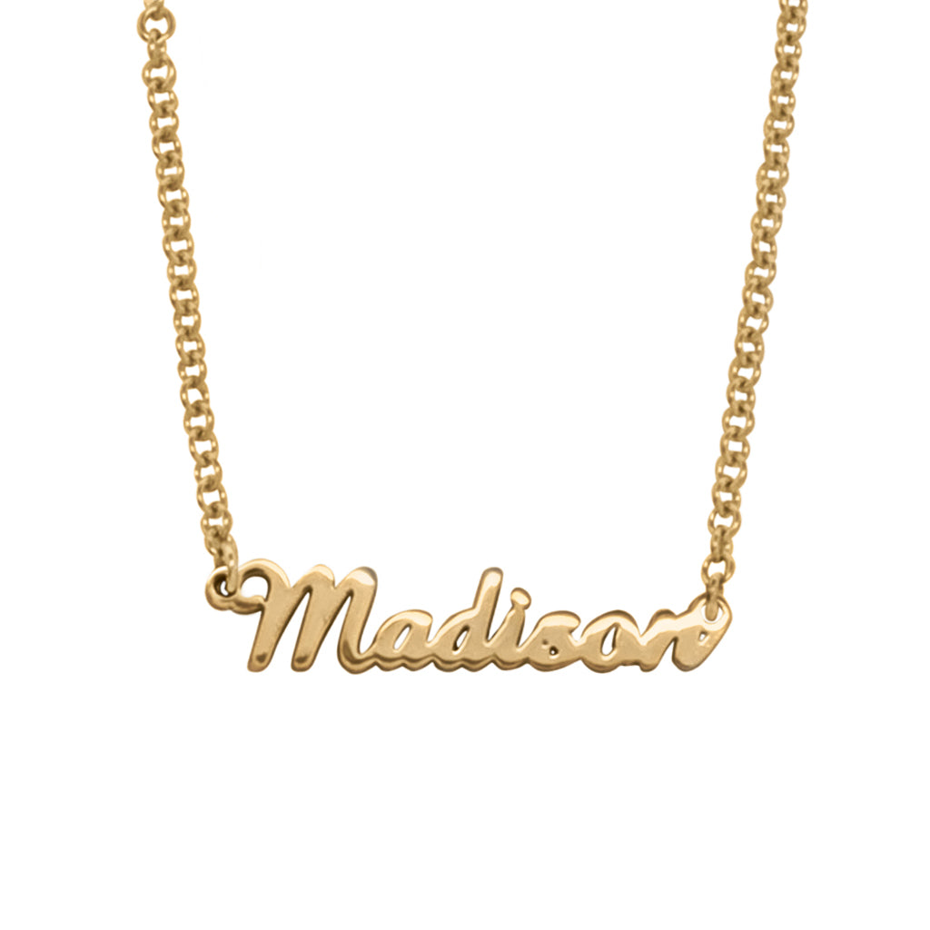 Gold Nameplate Necklace For Women