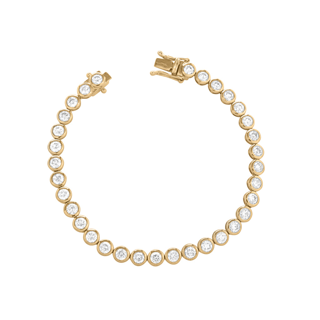 Bezel round diamond tennis bracelets