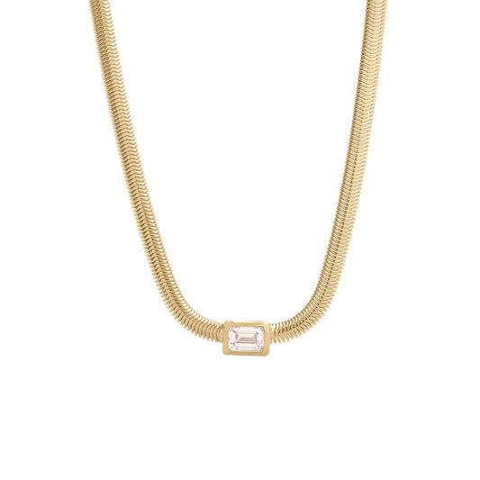 the diamond bezel snake necklace