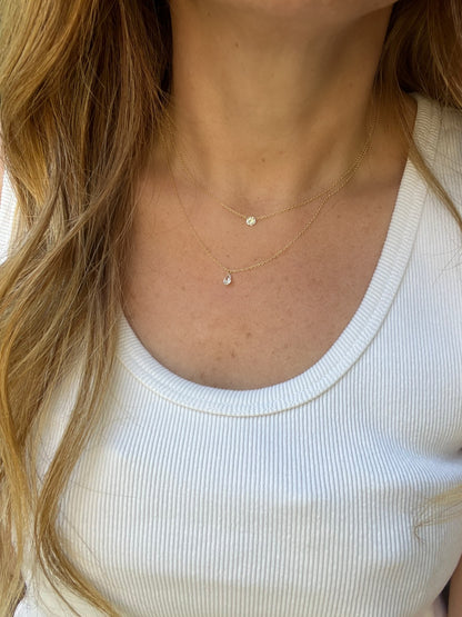 round diamond necklace for women