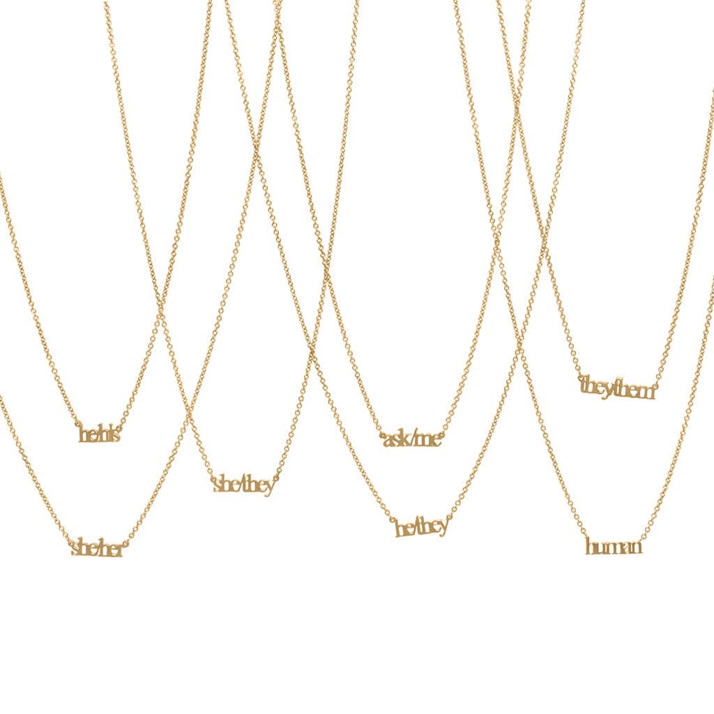 customized pronoun necklaces