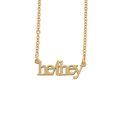 he/they pronoun necklace
