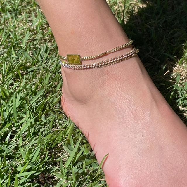 Beaded Ankle Bracelet Anklet 14k Gold Vermeil 925 Silver 8