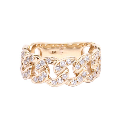 Cuban link diamond ring