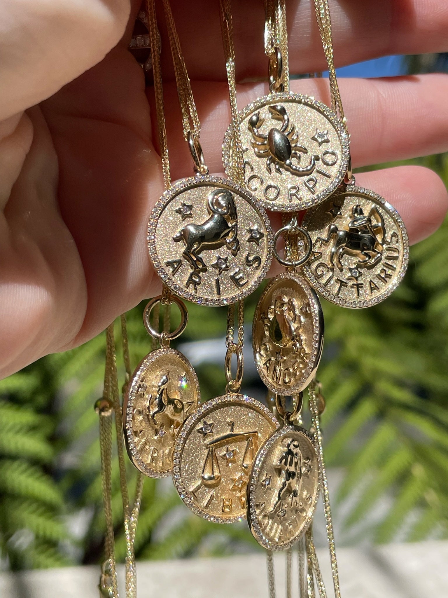 zodiac sign chain with pendant