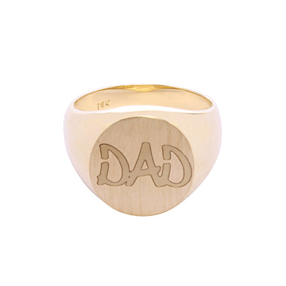 dad ring 14k gold ring signet initial ring