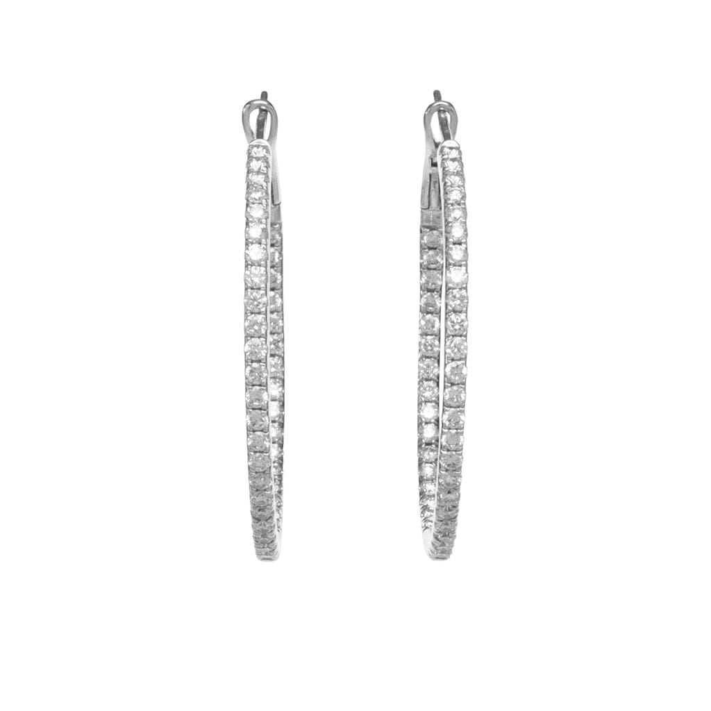 white gold and diamond hoops