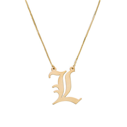 Old English Initial Necklace
