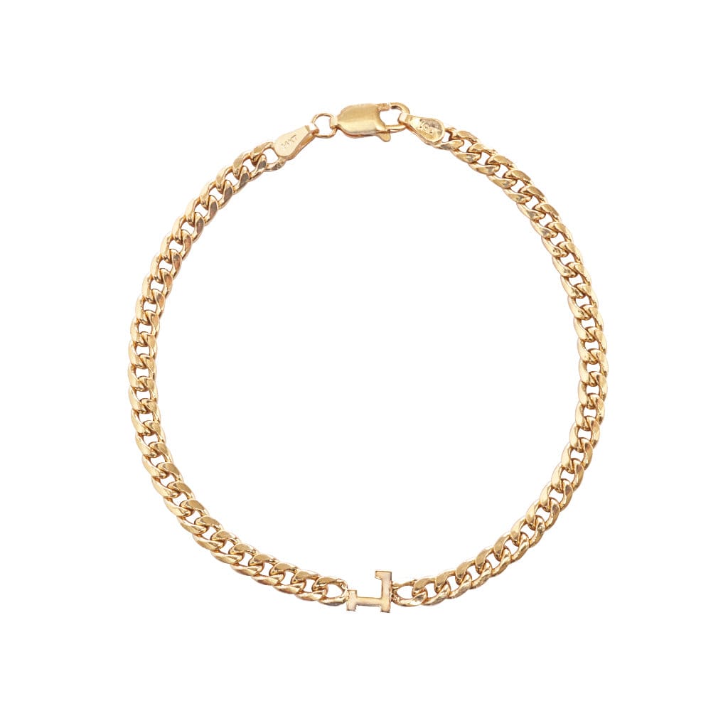Gold bracelets with initial letter