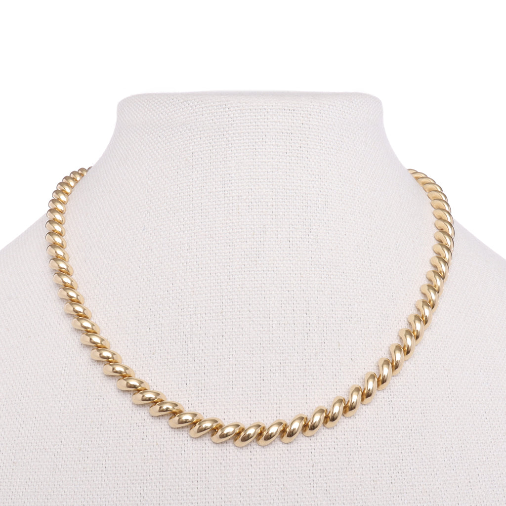  14k  gold rolled chain san marco necklace