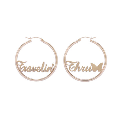 customizable hoops with words - custom hoops - the 10jewelry
