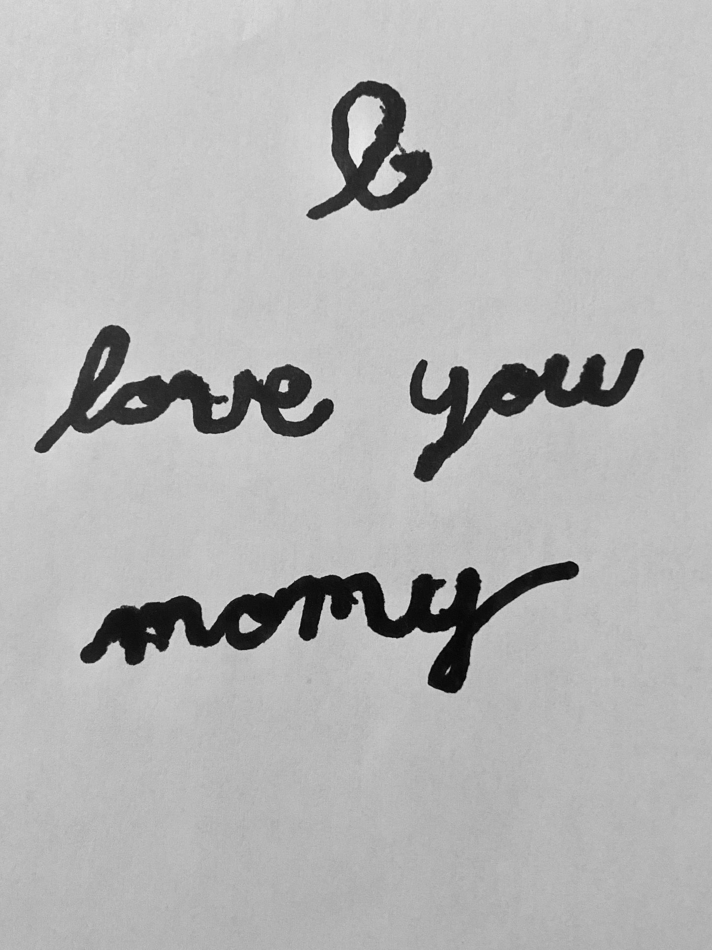 love you mom scribble pendant