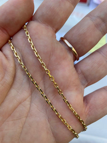 customized jewelry - 14k gold cuabn link charm chain