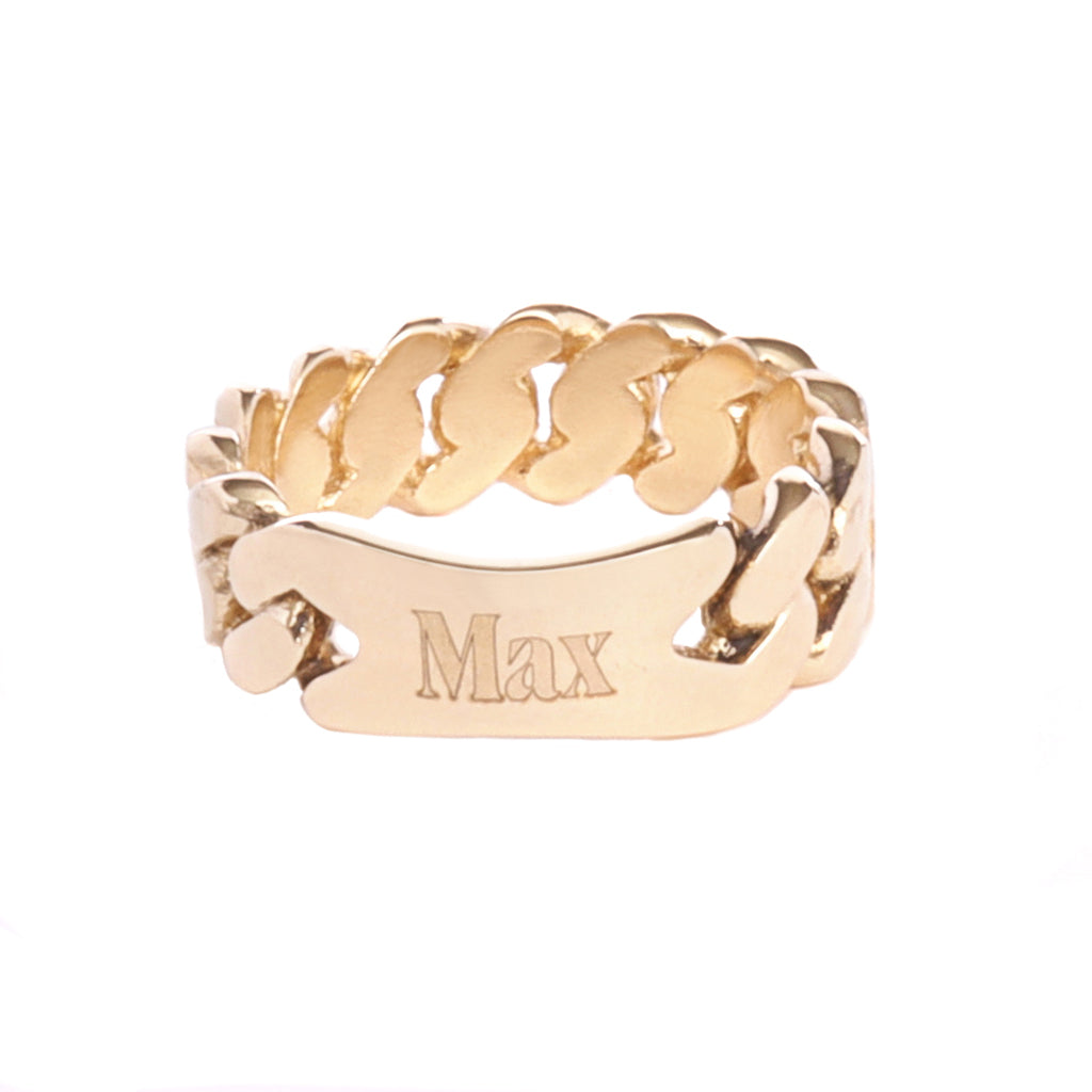 customizable cuban link 14k gold solid gold ring