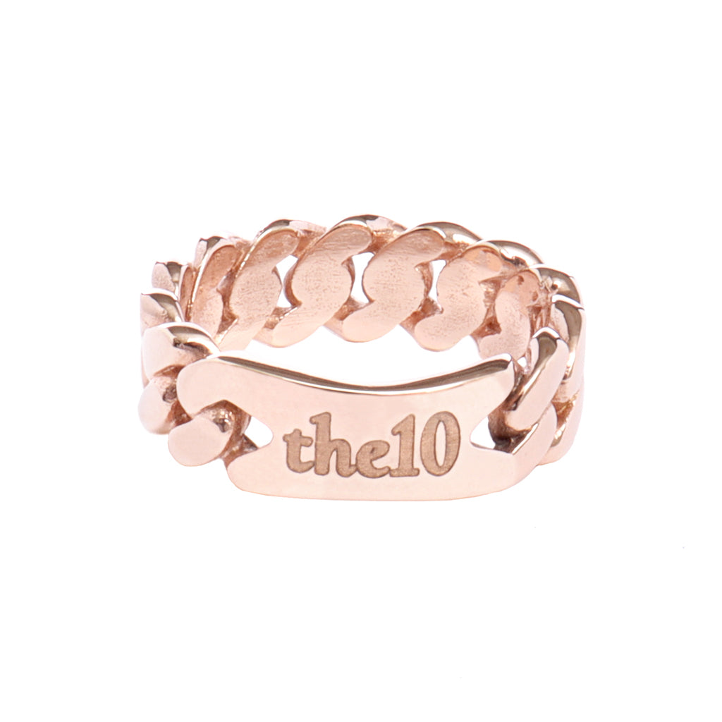 the10 jewelry solid gold  ring cuban link
