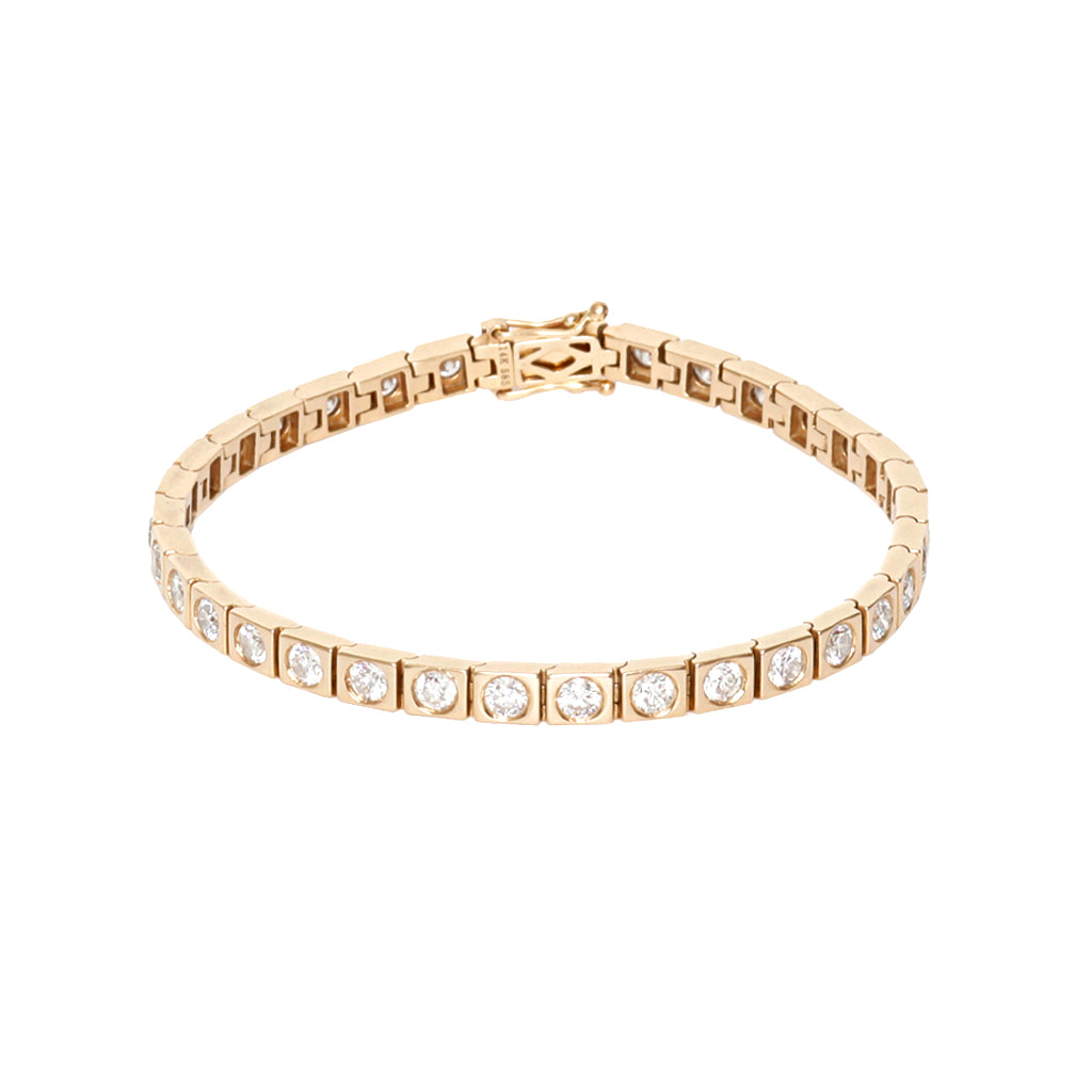 yellow gold square and diamond bracelet