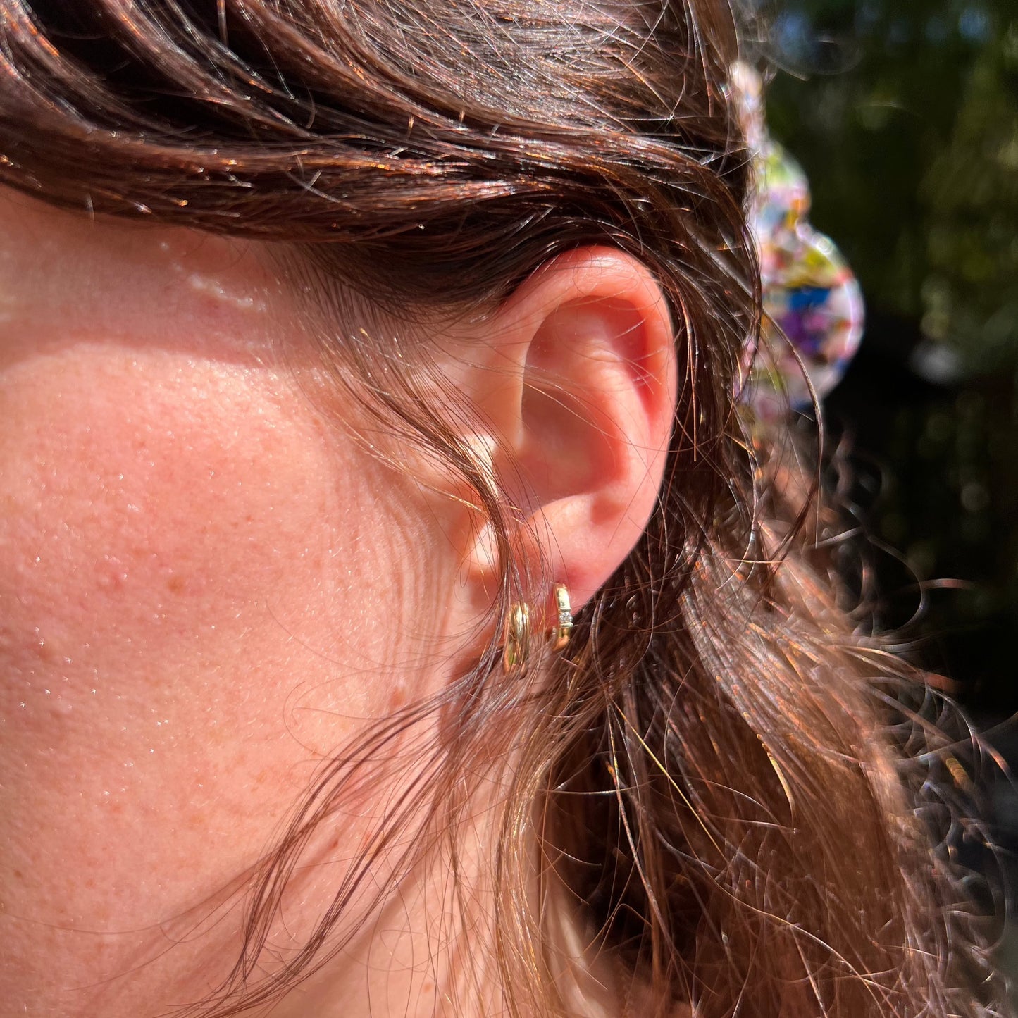 gold classic huggies earrings for women