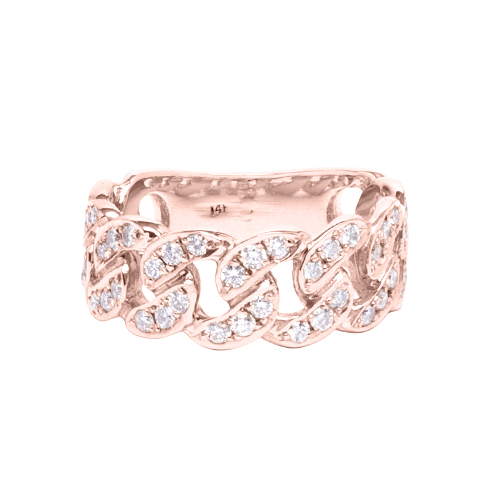 rose pink cuban link ring