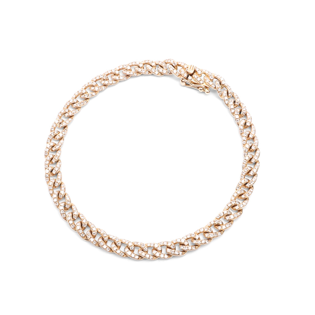 diamond and yellow gold ankle bracelet - the 10jewelry