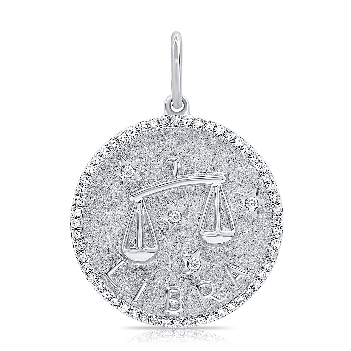 Libra zodiac silver pendant