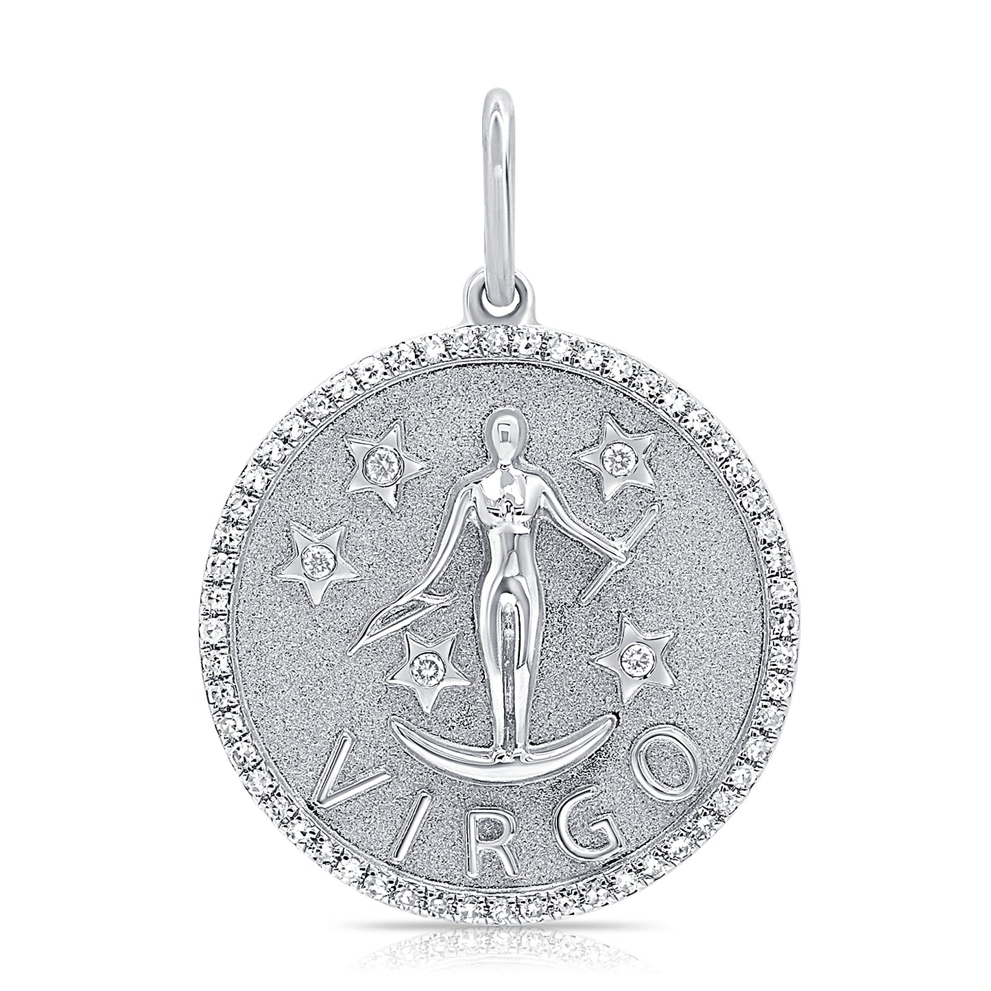 Virgo zodiac silver pendant - custom pendant - the 10jewelry