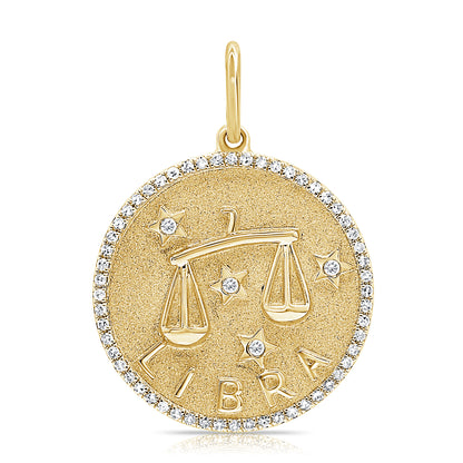 the10 jewelry 14k gold and diamond zodiac charm libra