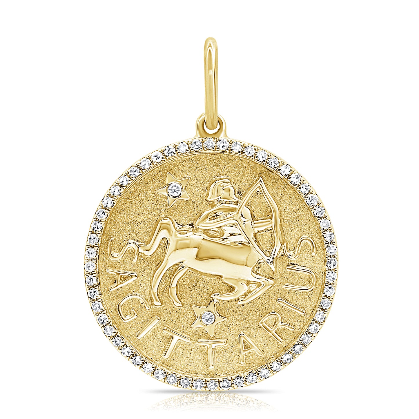 14k gold and diamond Sagittarius zodiac charm 