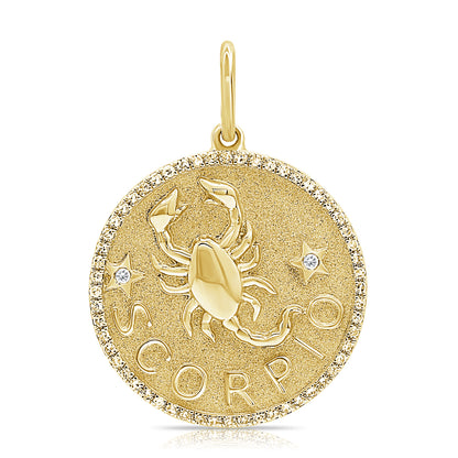 14k gold scorpio charm with diamonds the10 jewelry 